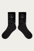 Line Art Socks, Black and Bone, detail