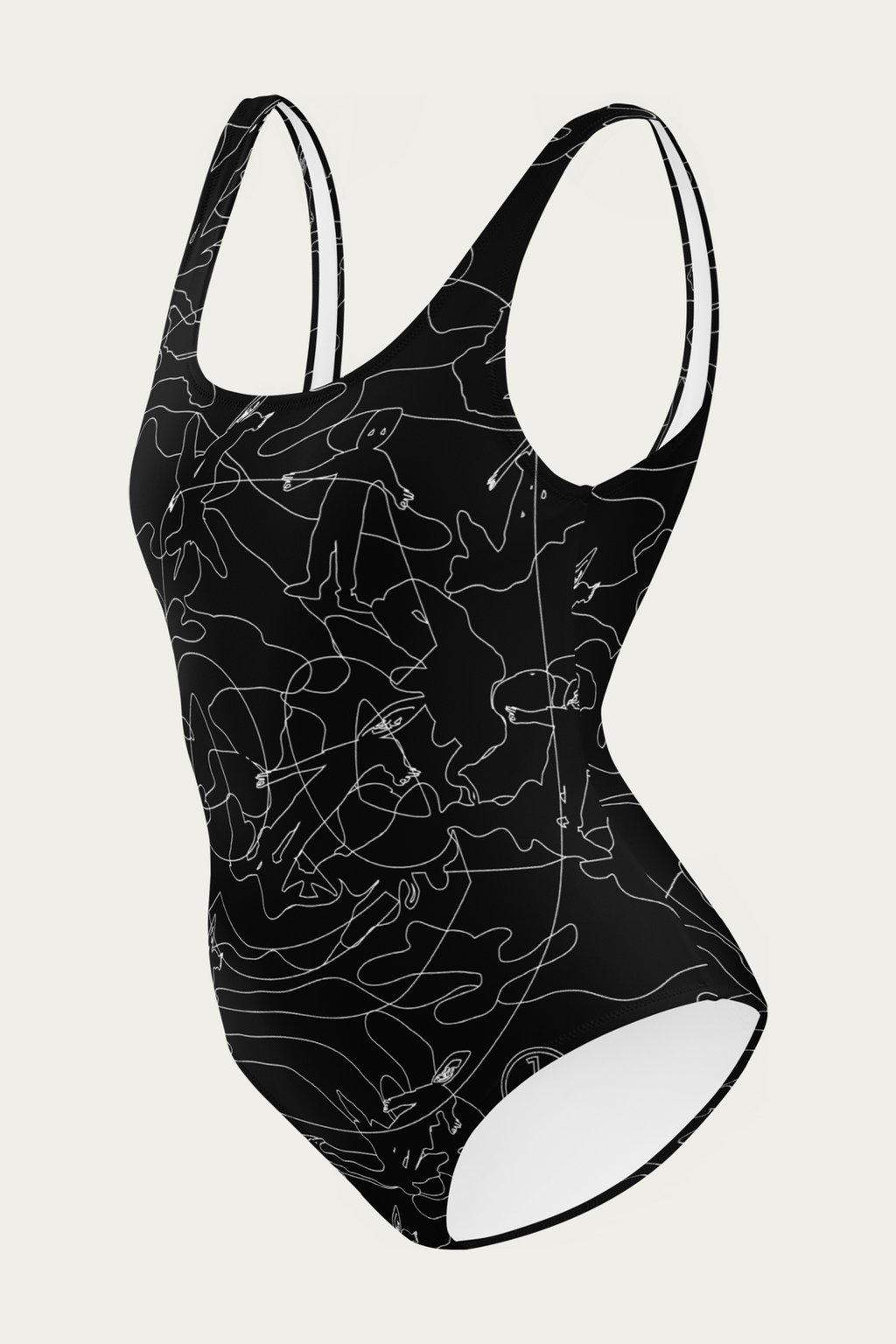Andre Blunt Line Art swimsuit in black, left side
