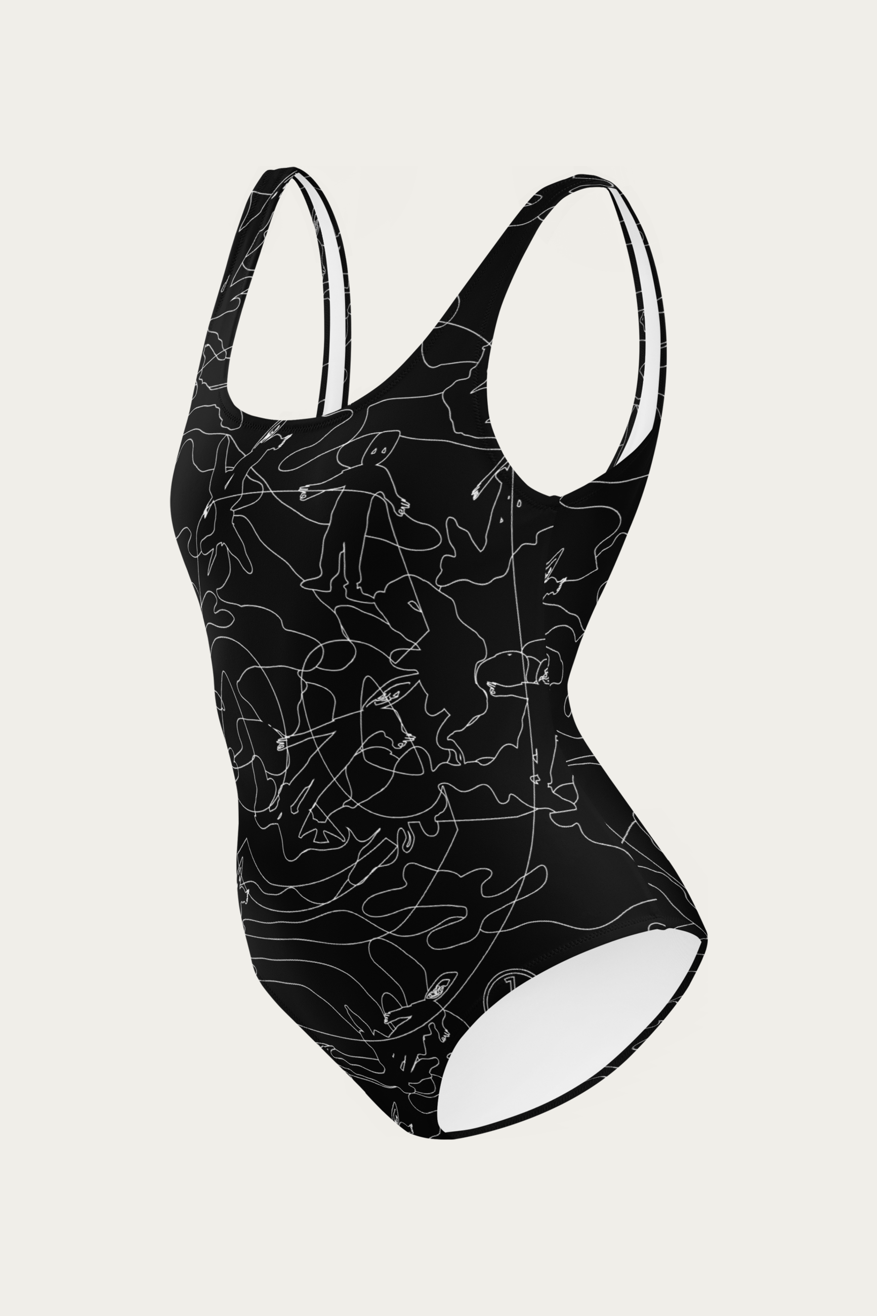 Andre Blunt Line Art swimsuit in black, left side