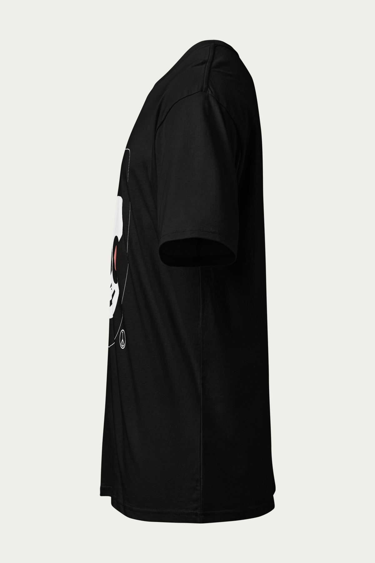 Mascot Drop-Shoulder Tee, Black by Andre Blunt, from the left, on a Cloud White ground