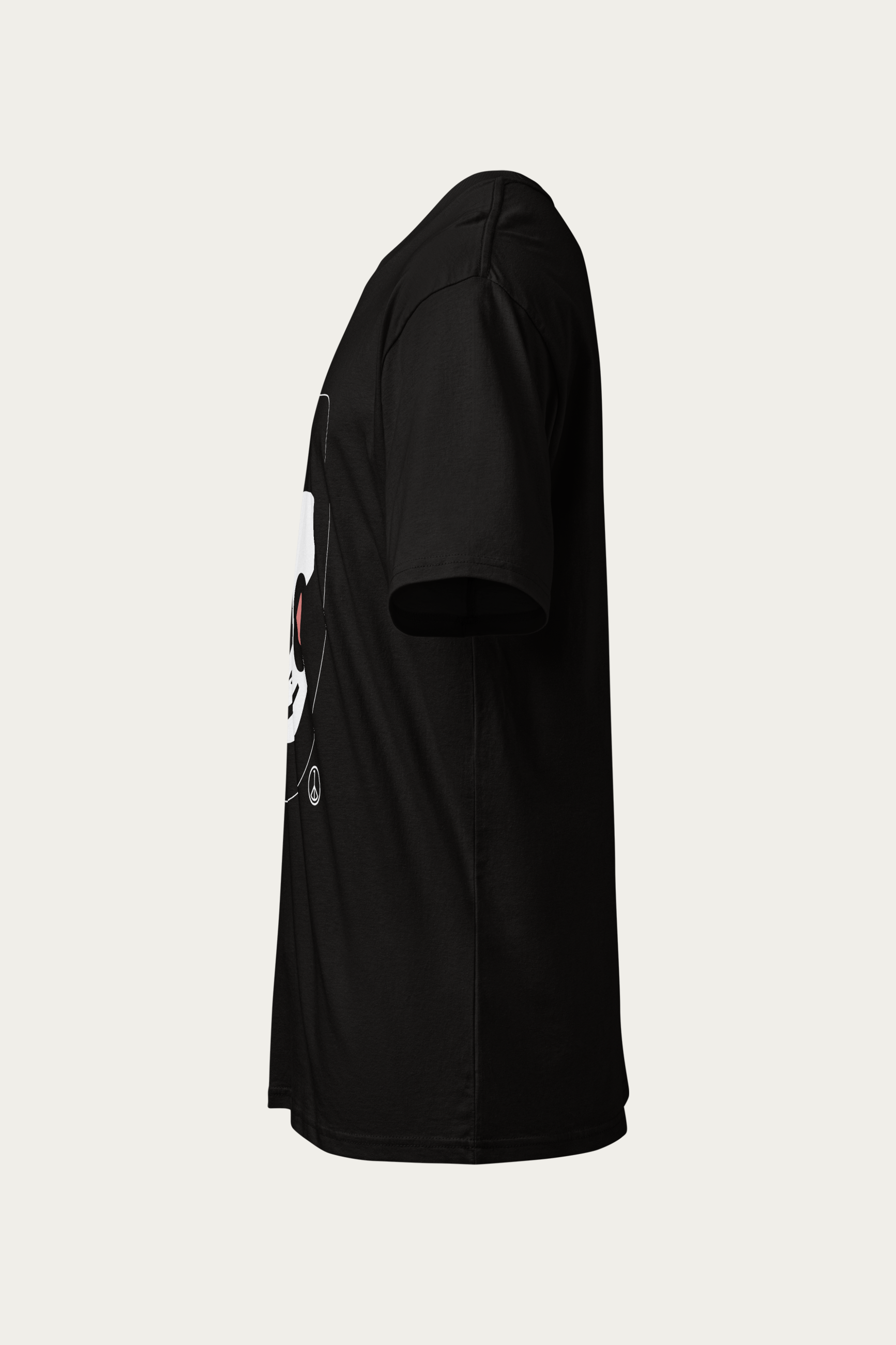 Mascot Drop-Shoulder Tee, Black by Andre Blunt, from the left, on a Cloud White ground