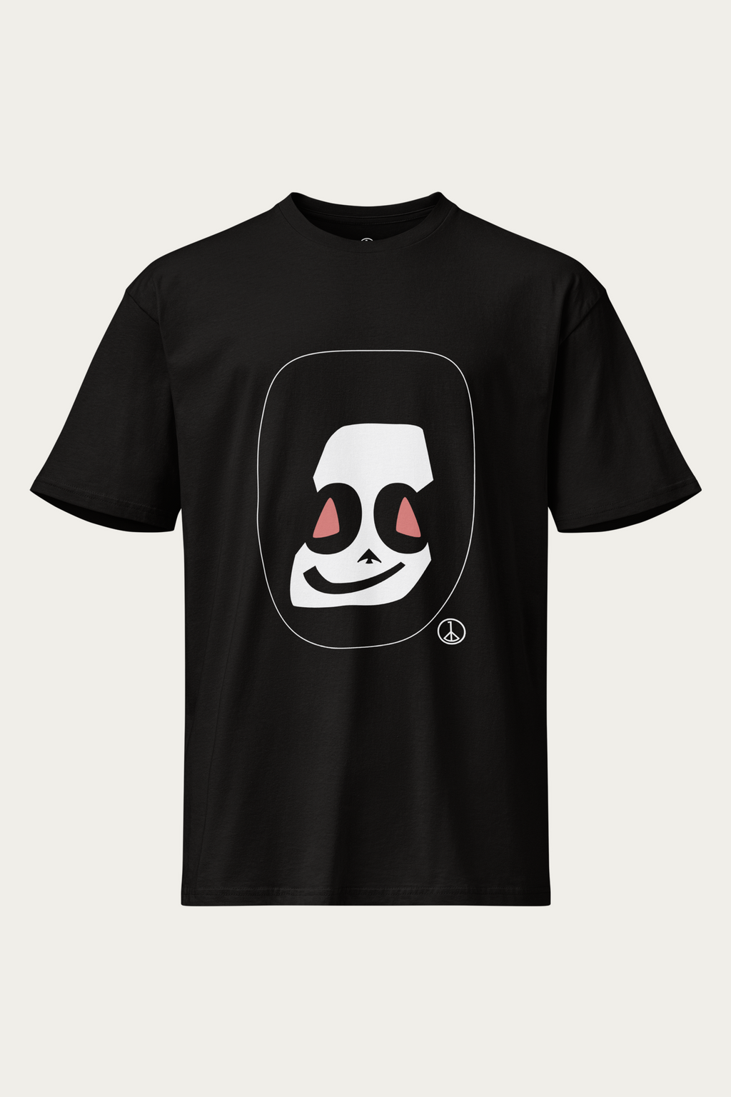 Mascot Drop-Shoulder Tee, Black by Andre Blunt, shown on a Cloud White ground