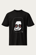Mascot Drop-Shoulder Tee, Black by Andre Blunt, shown on a Cloud White ground