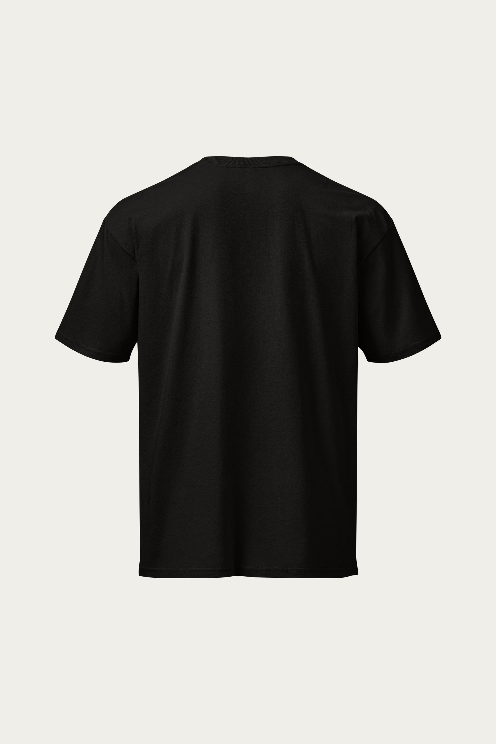 Andre Blunt mascot drop-shoulder tee in black, back