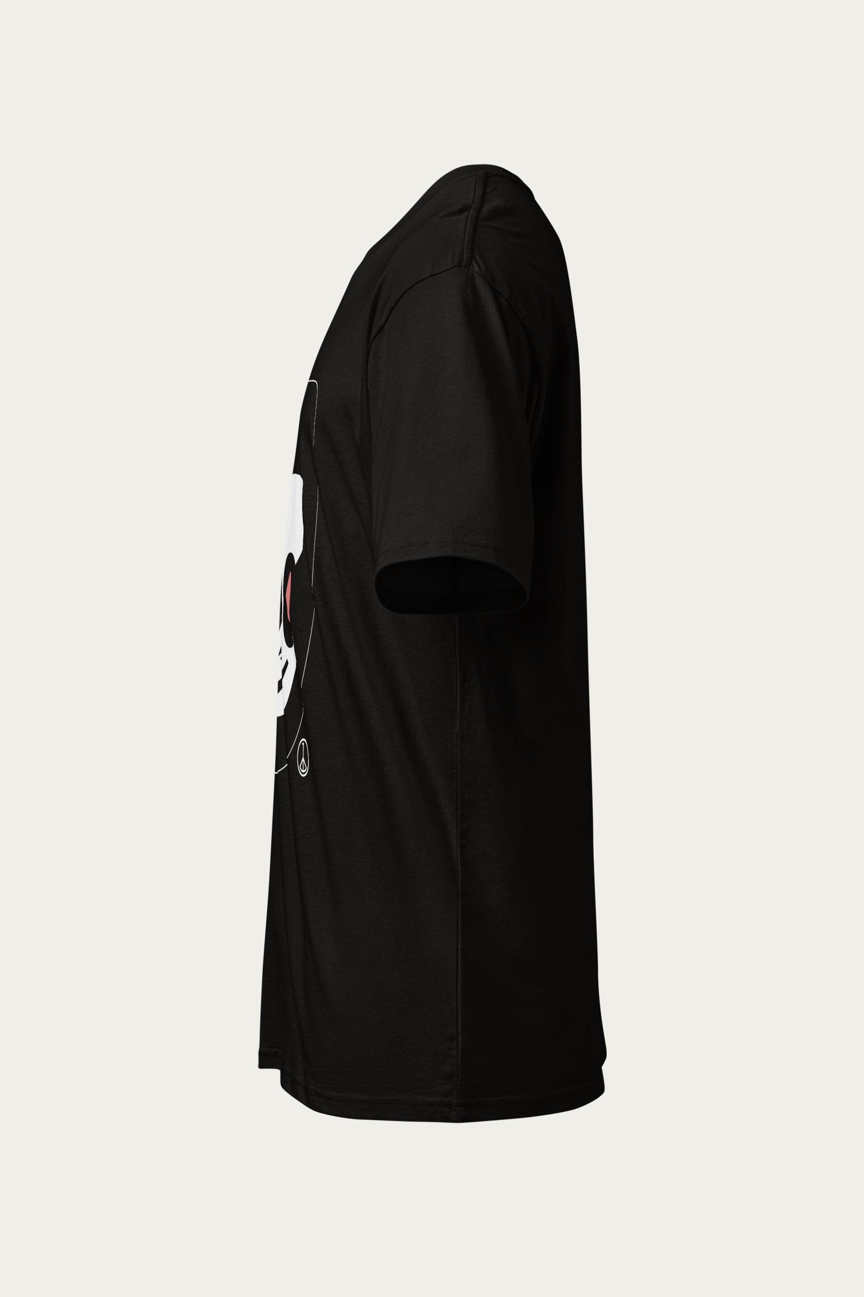 Andre Blunt mascot drop-shoulder tee in black, side