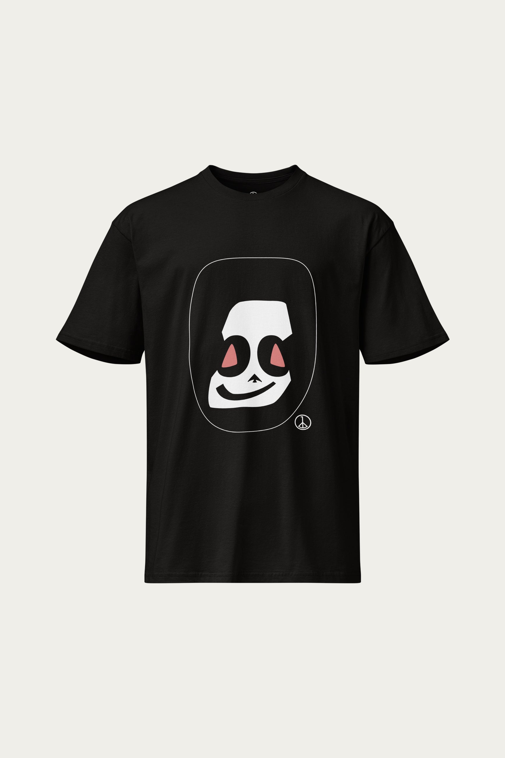 Andre Blunt mascot drop-shoulder tee in black, front