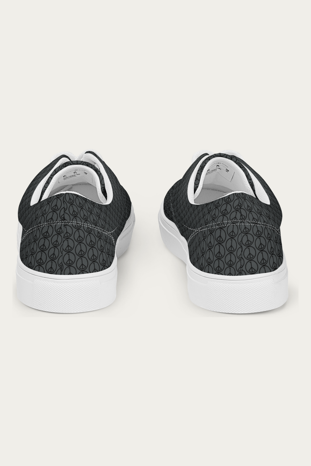 Men’s Lace-Up Canvas Shoes, White, back