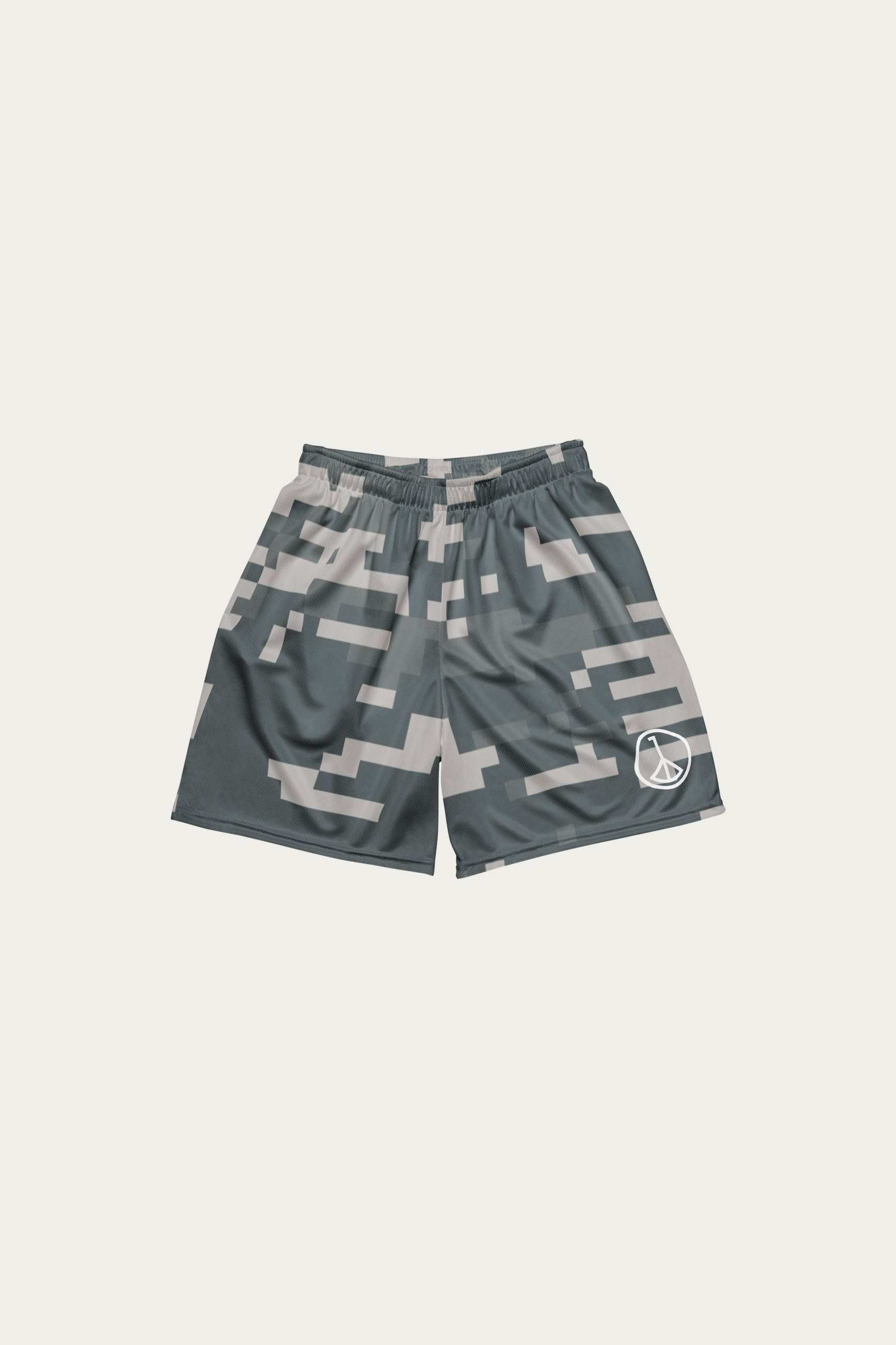 Andre Blunt camo performance mesh shorts, front