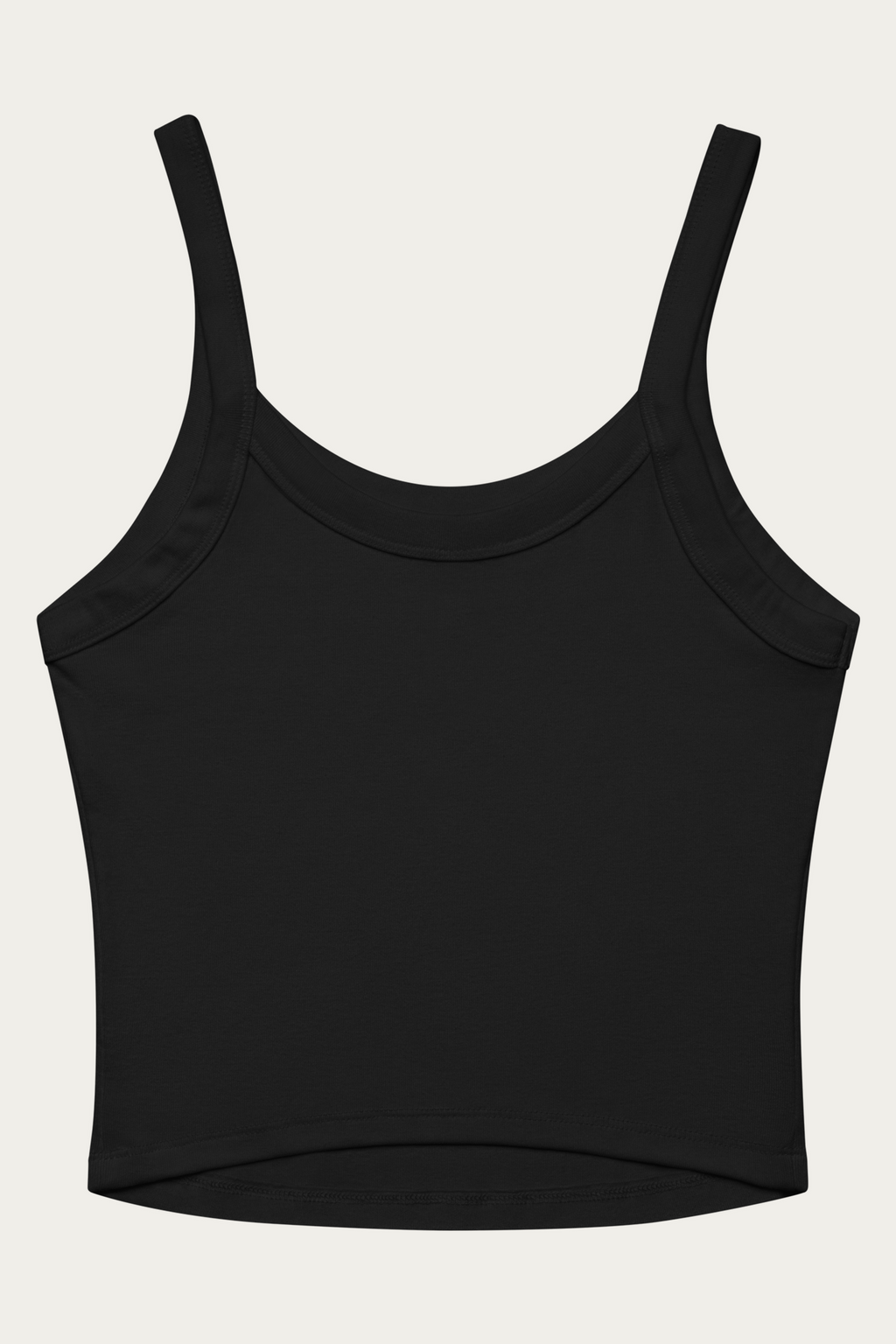Micro-Rib Tank, Black by Andre Blunt, back, on a Cloud White ground