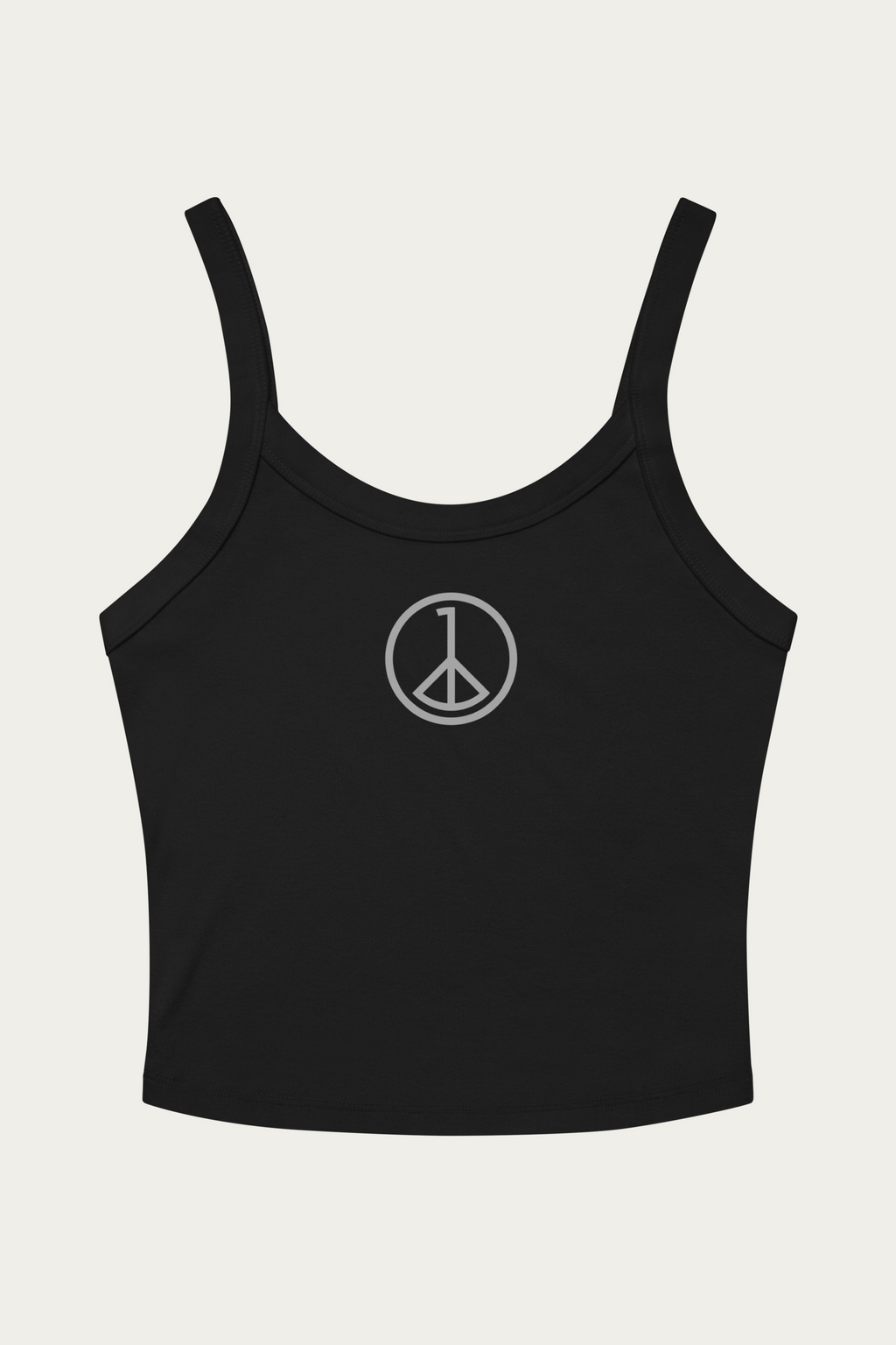 Micro-Rib Tank, Black by Andre Blunt, front, on a Cloud White ground