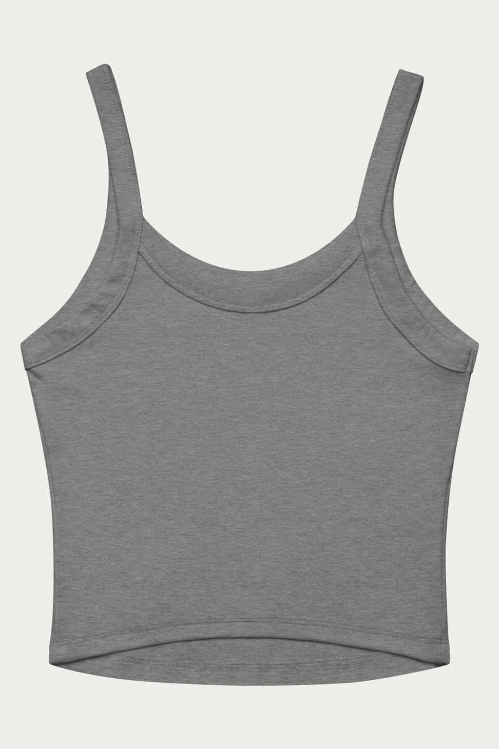 Micro-Rib Tank, Grey by Andre Blunt, back, on a Cloud White ground
