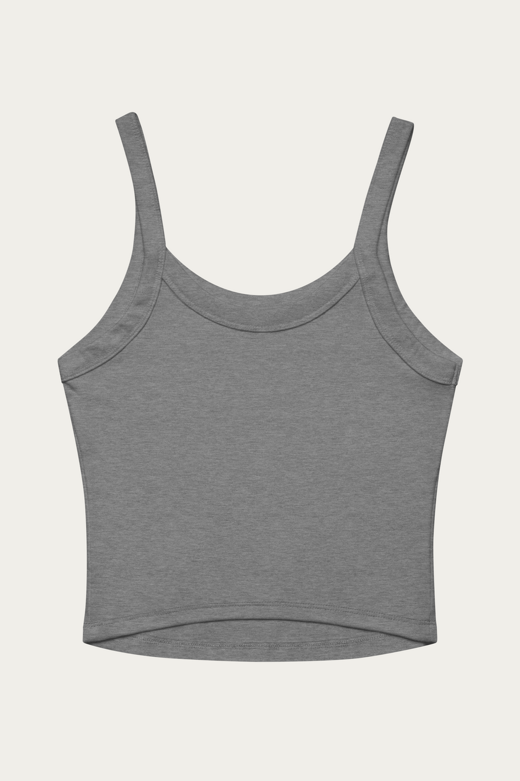 Micro-Rib Tank, Grey by Andre Blunt, back, on a Cloud White ground