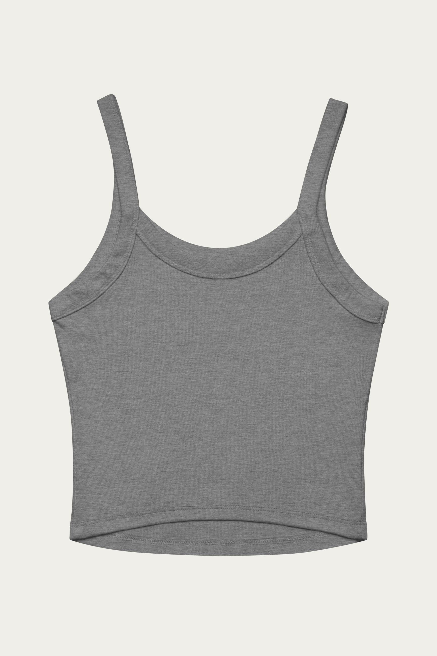 Micro-Rib Tank, Grey by Andre Blunt, back, on a Cloud White ground
