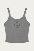 Micro-Rib Tank, Grey by Andre Blunt, front, on a Cloud White ground