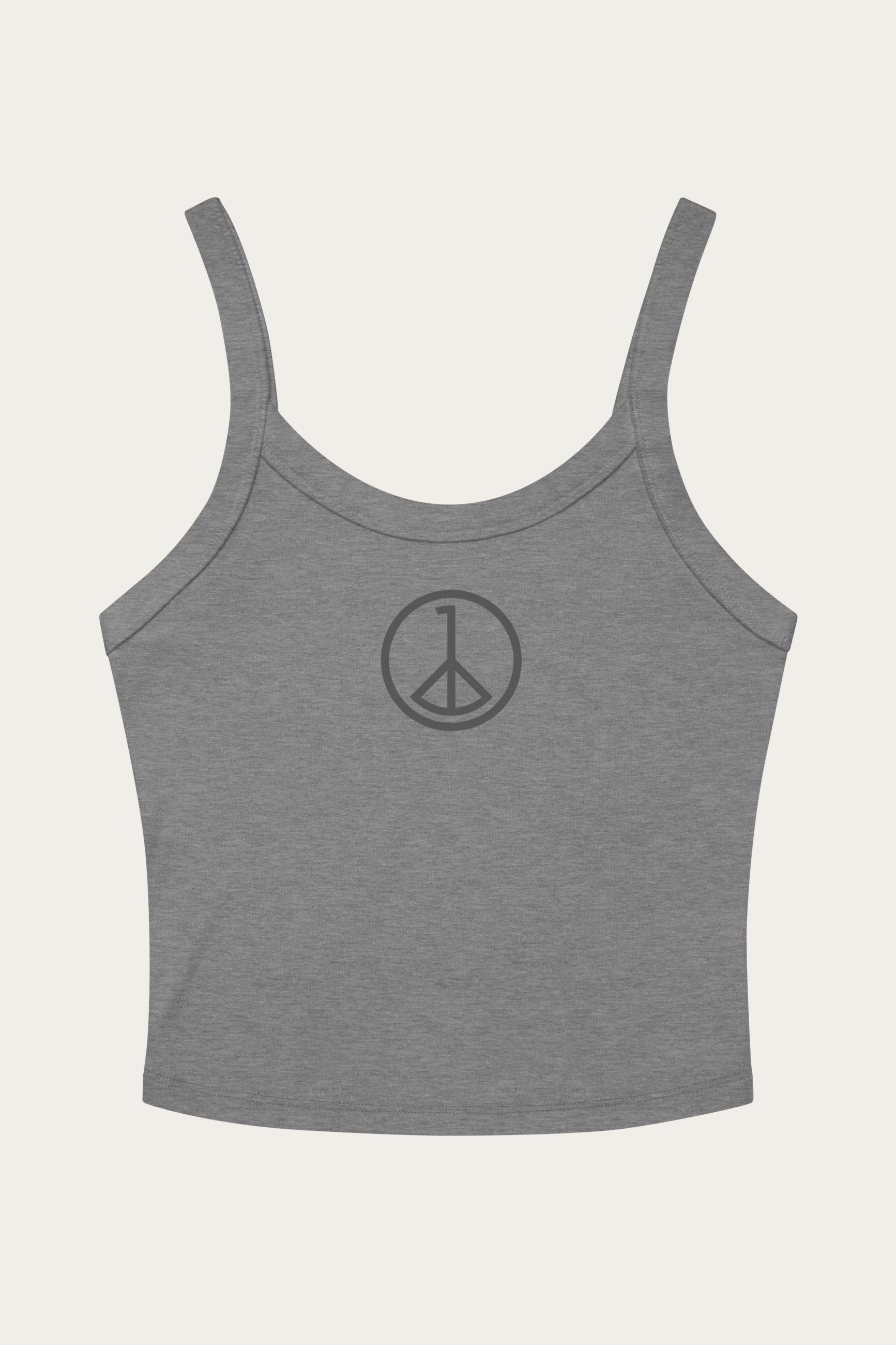 Micro-Rib Tank, Grey by Andre Blunt, front, on a Cloud White ground