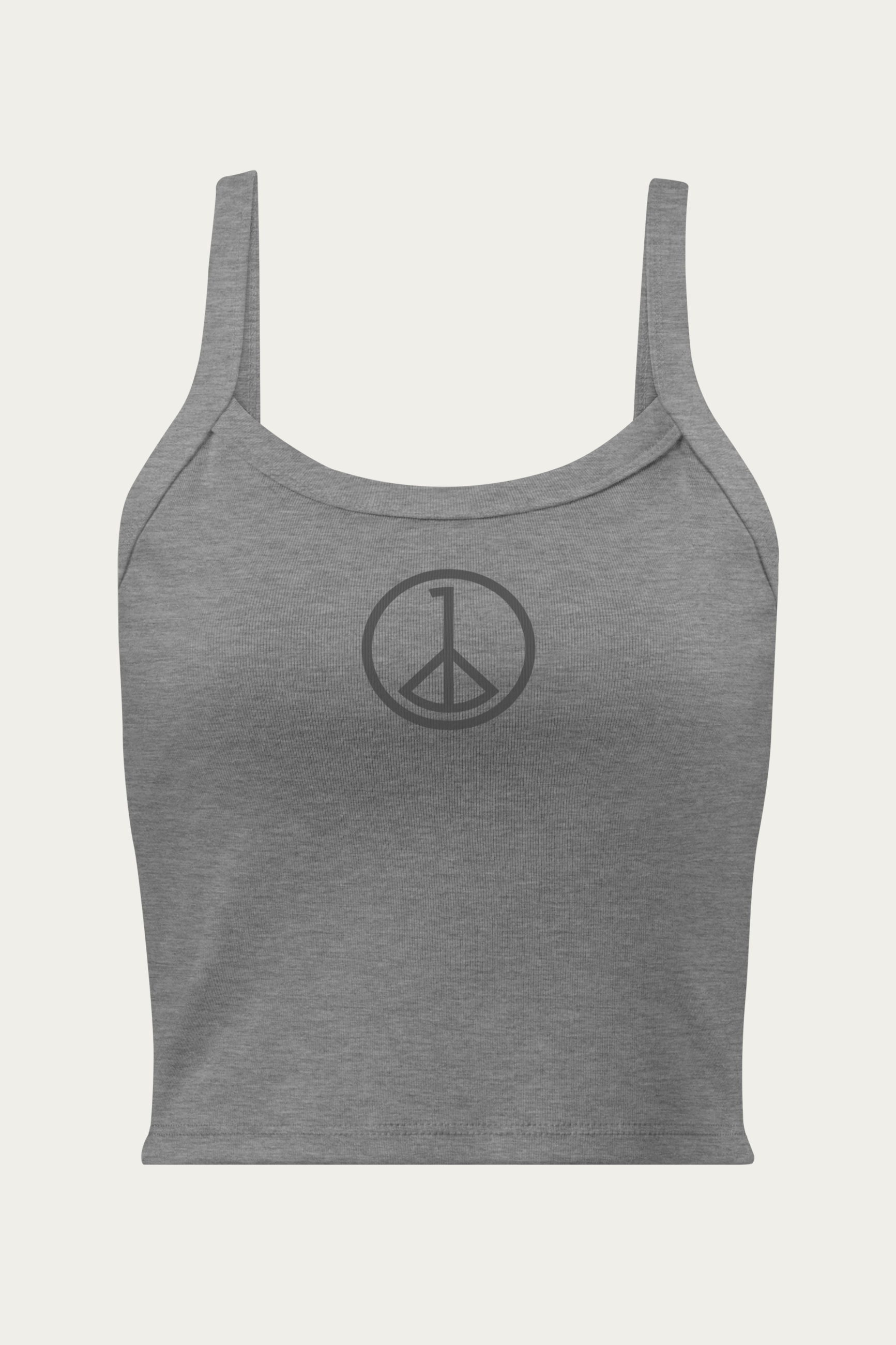 Micro-Rib Tank, Grey by Andre Blunt, front, on a Cloud White ground