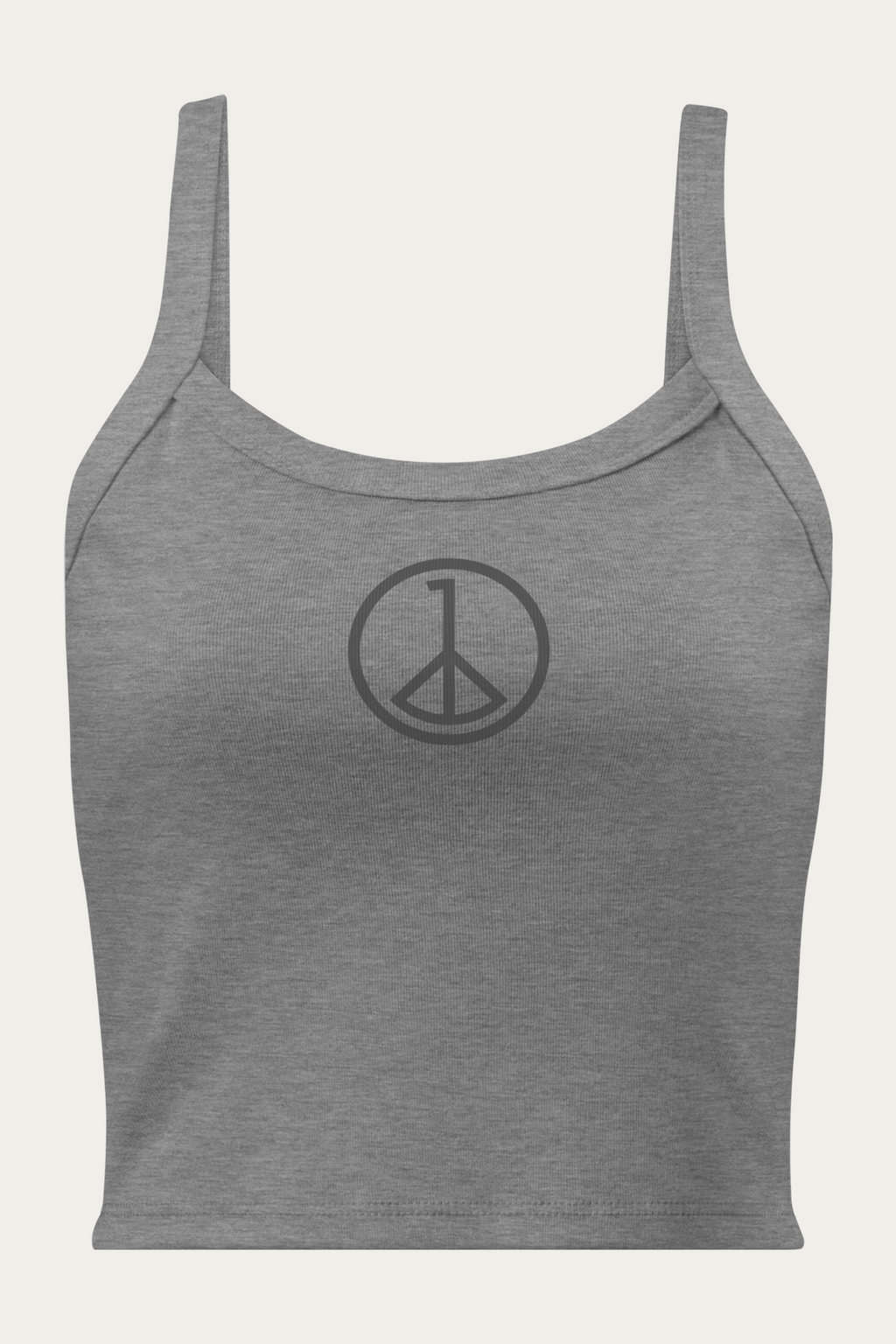 Micro-Rib Tank, Grey by Andre Blunt, front, on a Cloud White ground