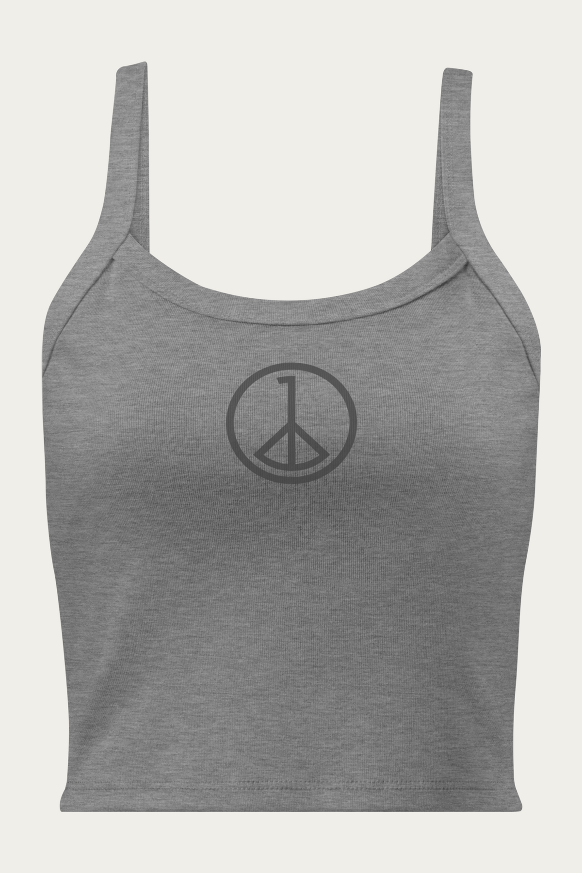 Micro-Rib Tank, Grey by Andre Blunt, front, on a Cloud White ground