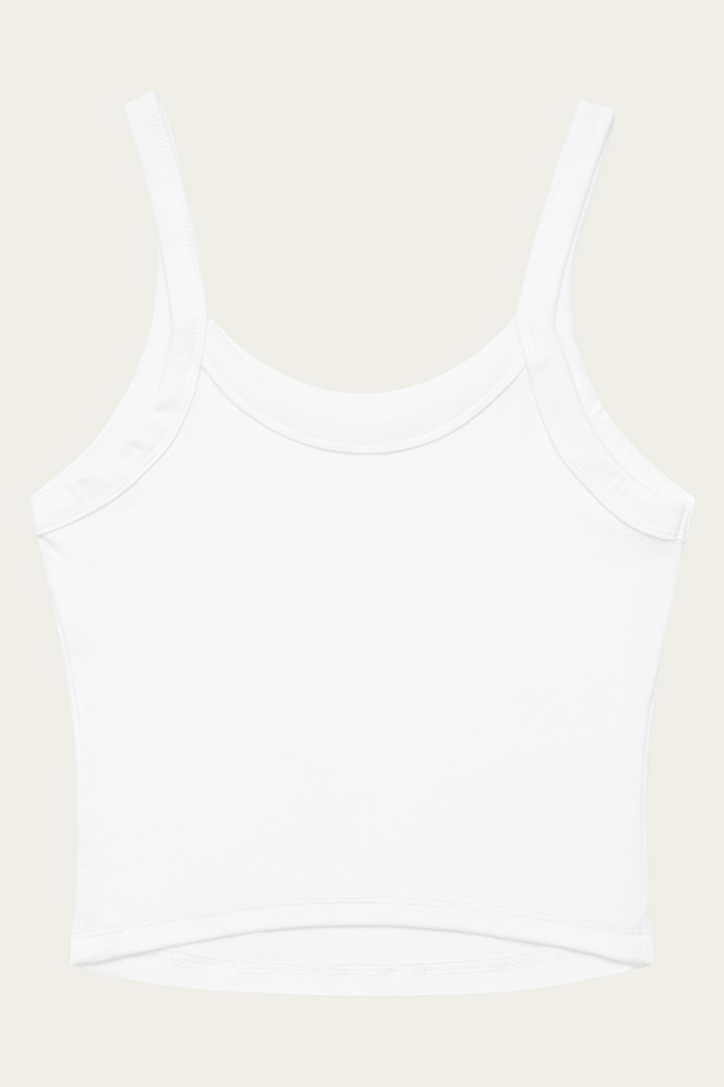 Micro-Rib Tank, White by Andre Blunt, back, on a Cloud White ground