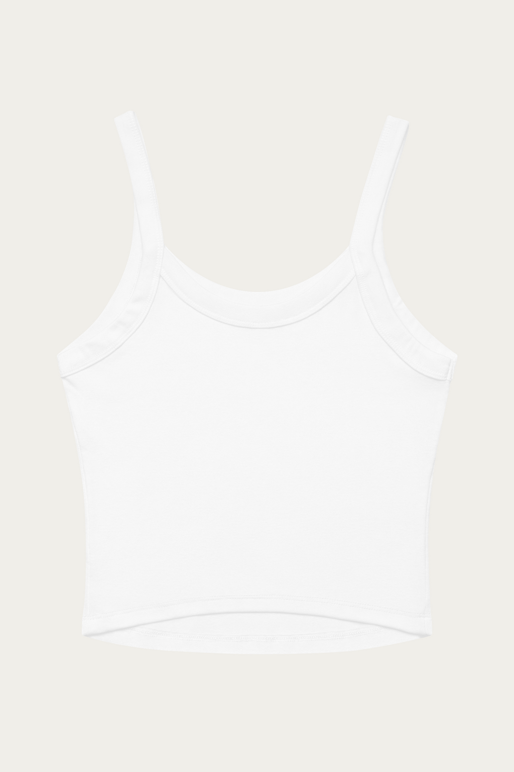 Micro-Rib Tank, White by Andre Blunt, back, on a Cloud White ground