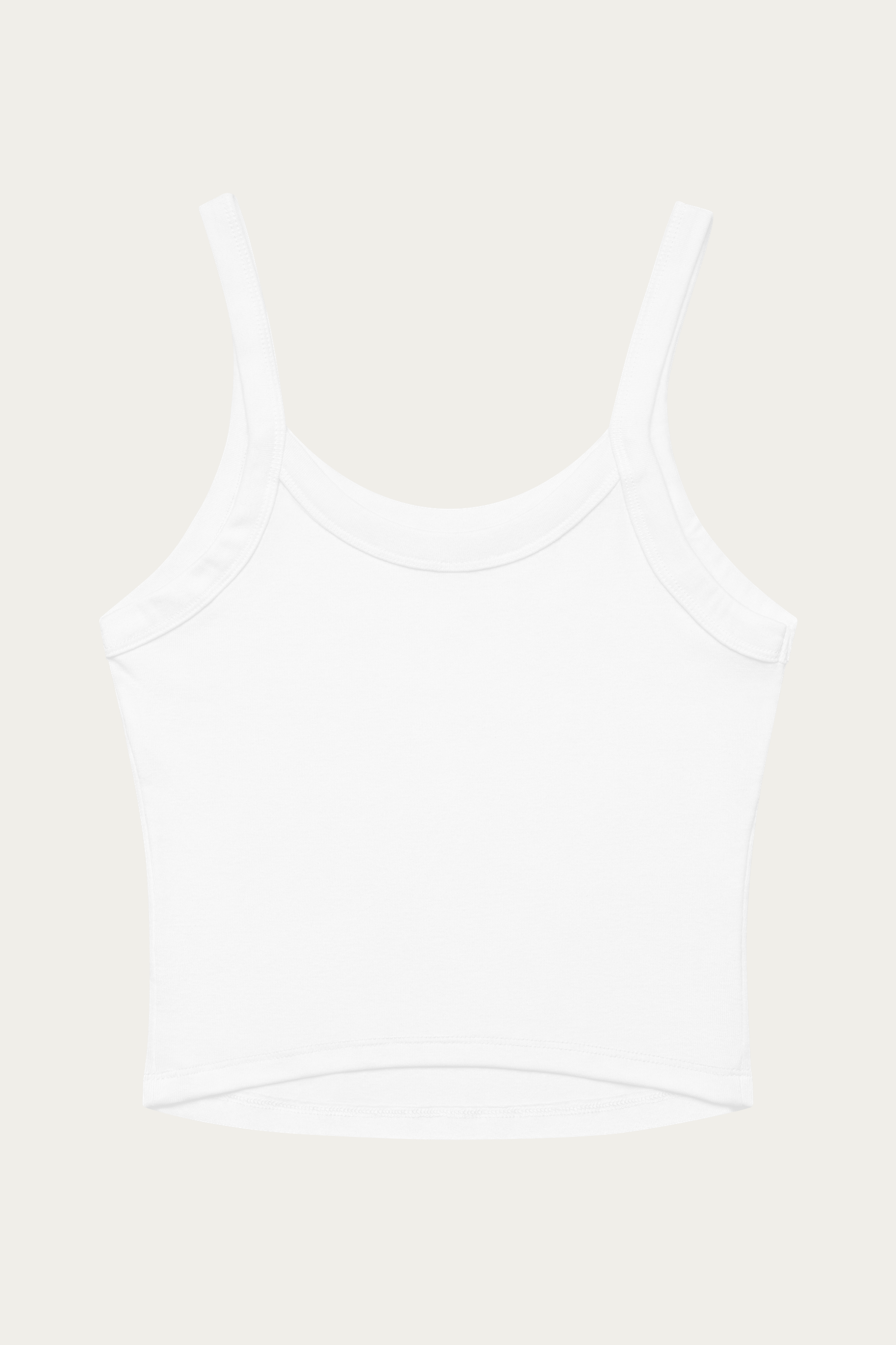 Micro-Rib Tank, White by Andre Blunt, back, on a Cloud White ground