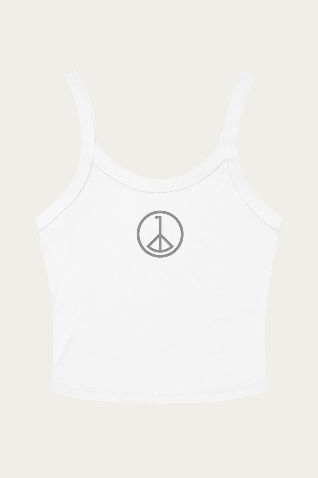 Micro-Rib Tank, White by Andre Blunt, front, on a Cloud White ground