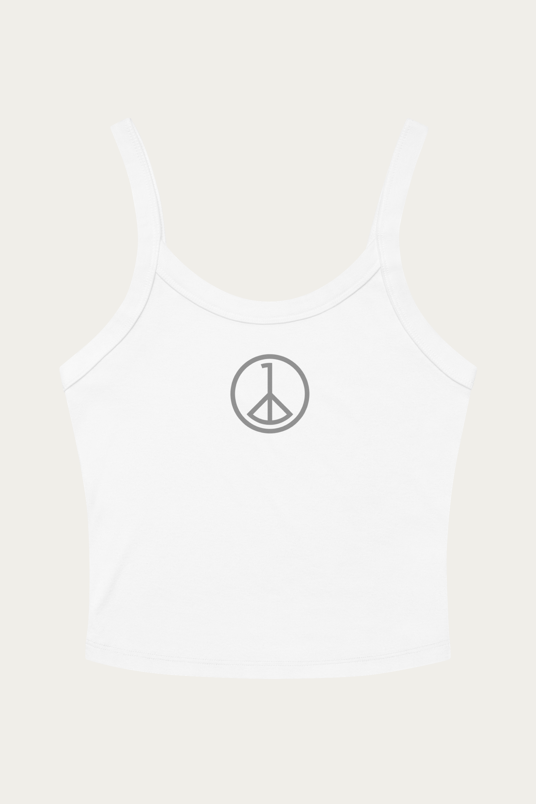 Micro-Rib Tank, White by Andre Blunt, front, on a Cloud White ground