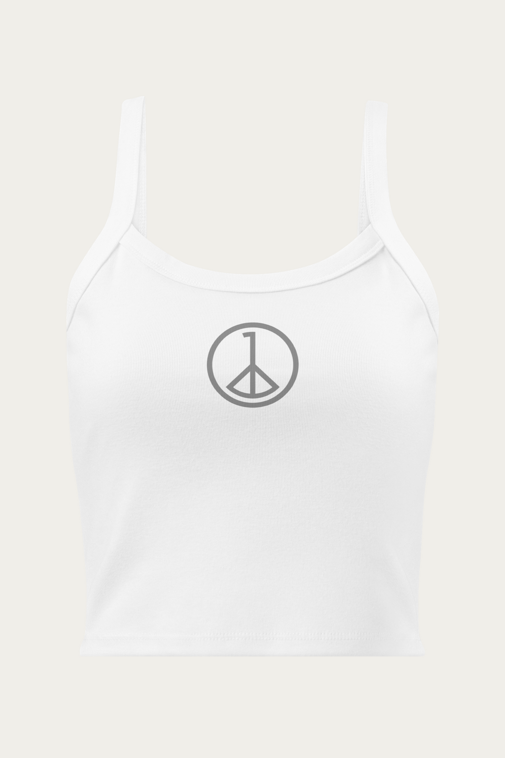 Micro-Rib Tank, White by Andre Blunt, front, on a Cloud White ground