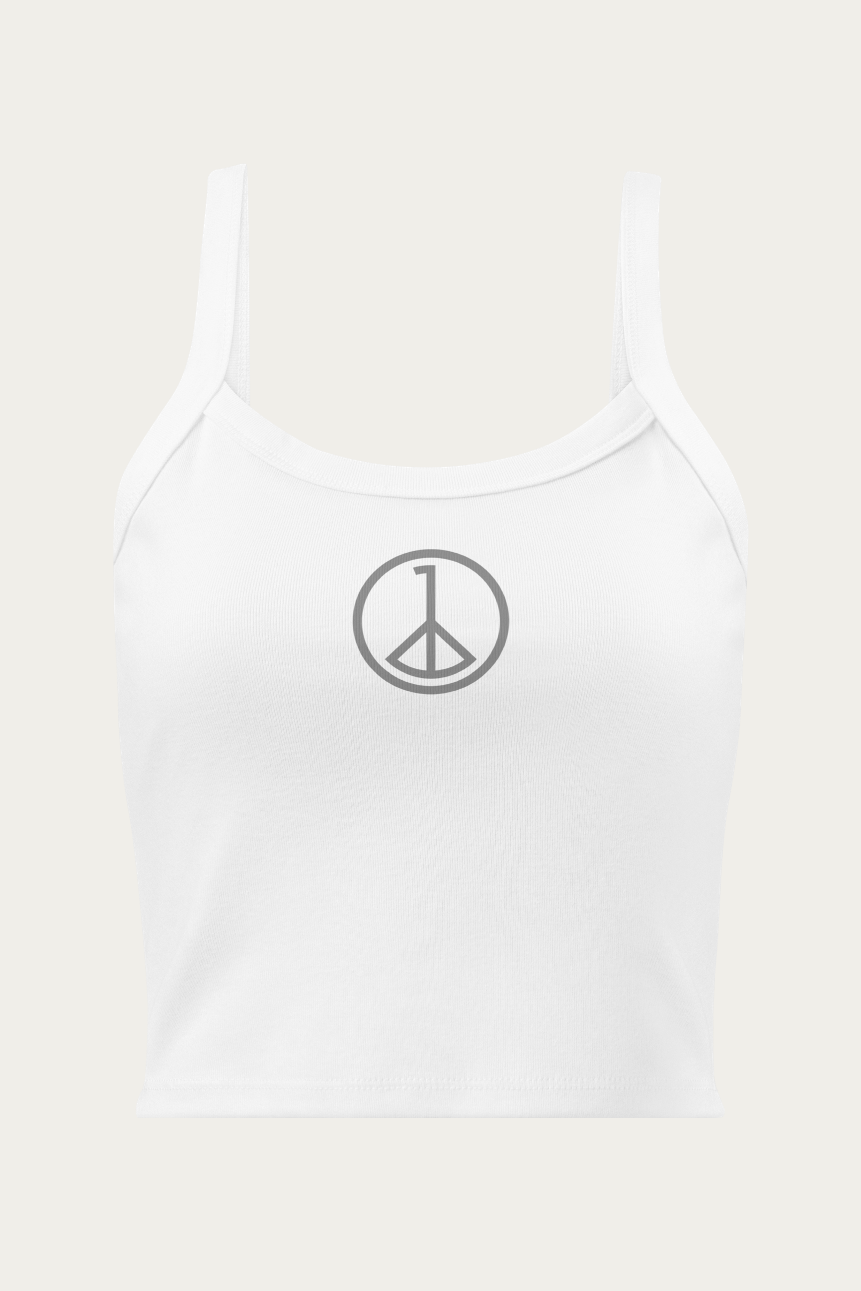 Micro-Rib Tank, White by Andre Blunt, front, on a Cloud White ground