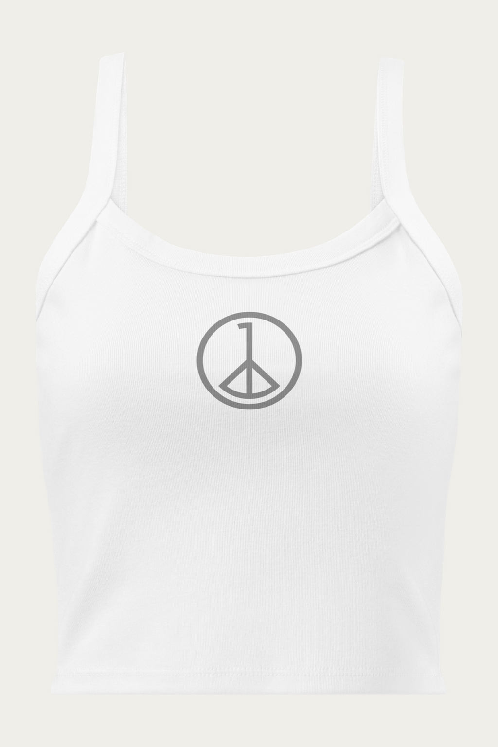 Micro-Rib Tank, White by Andre Blunt, front, on a Cloud White ground