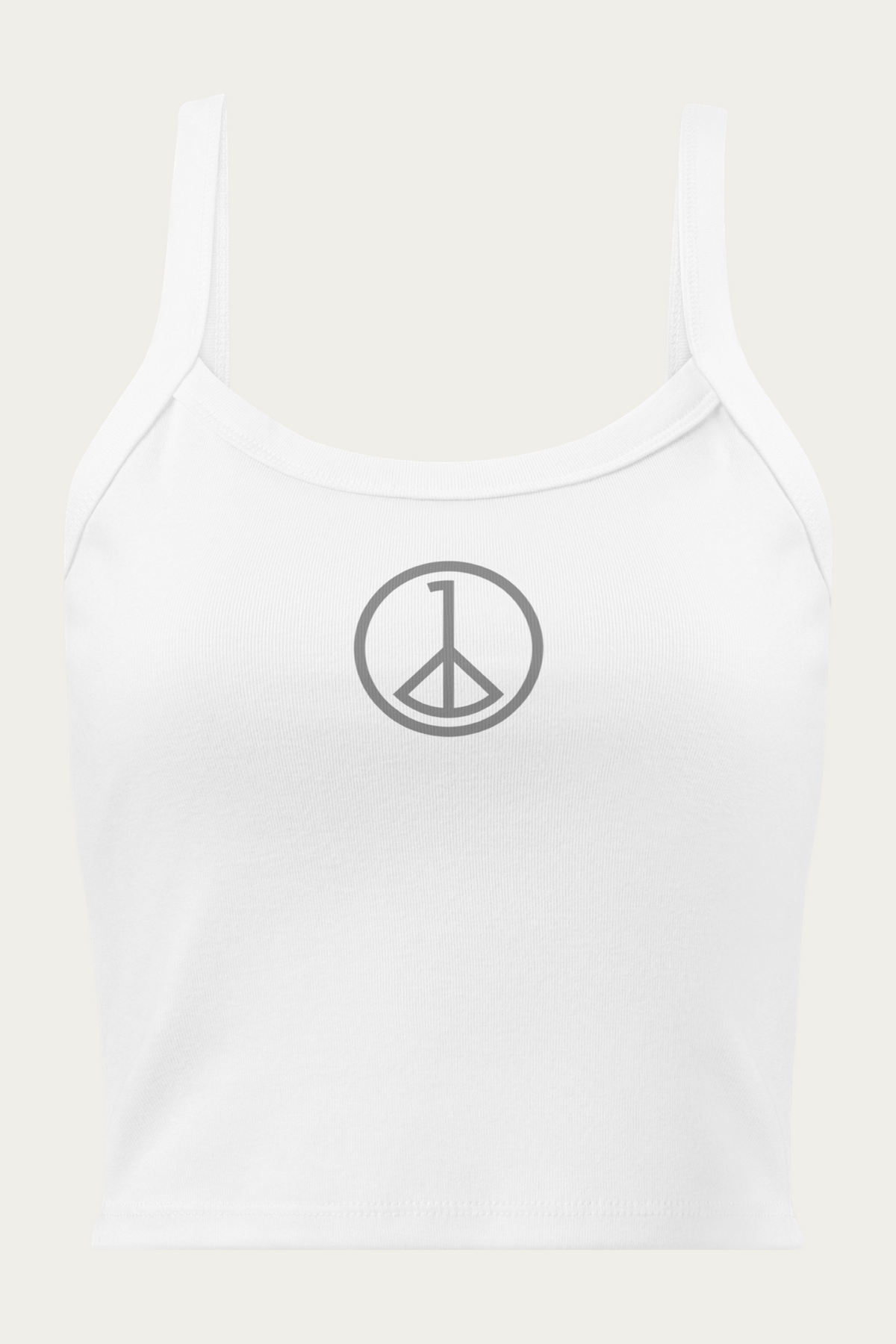 Micro-Rib Tank, White by Andre Blunt, front, on a Cloud White ground