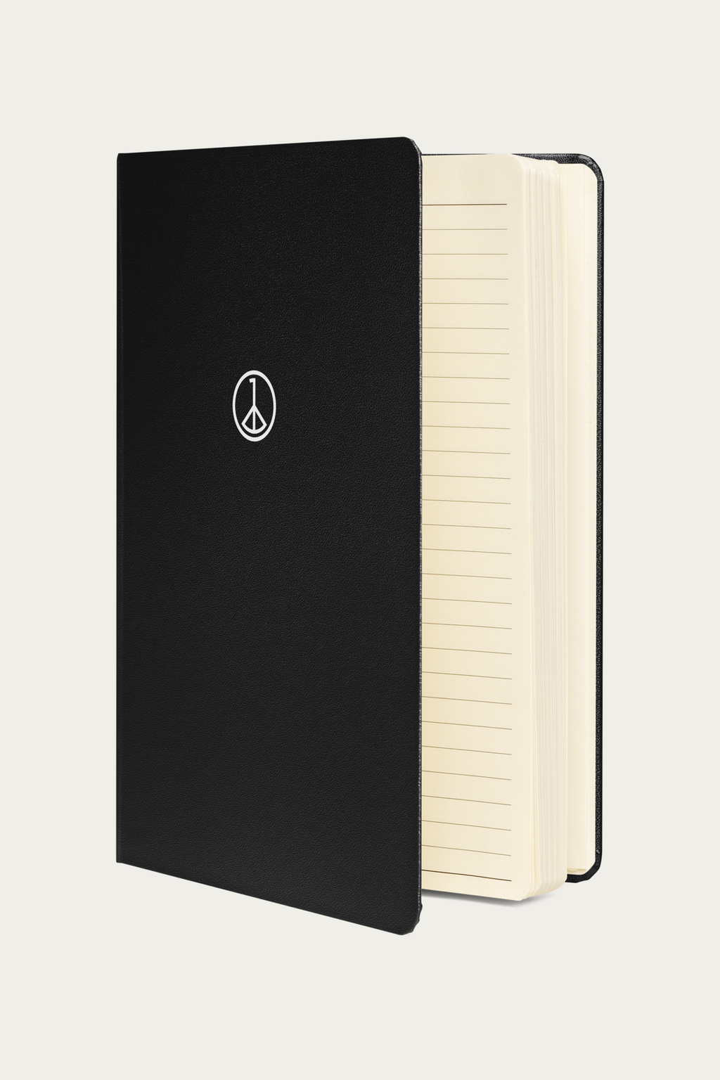 Notebook, Black by Andre Blunt, front, on a Cloud White ground