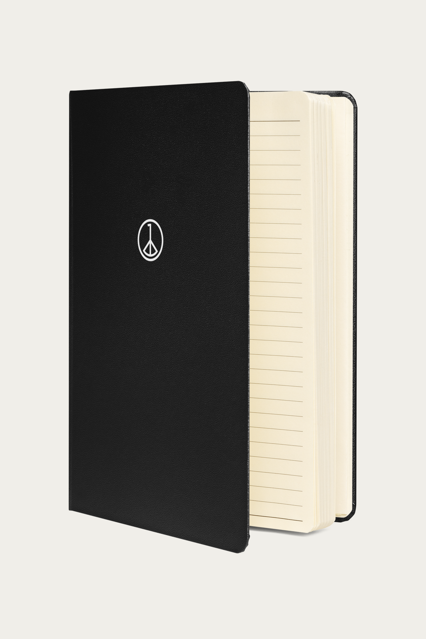 Notebook, Black by Andre Blunt, front, on a Cloud White ground