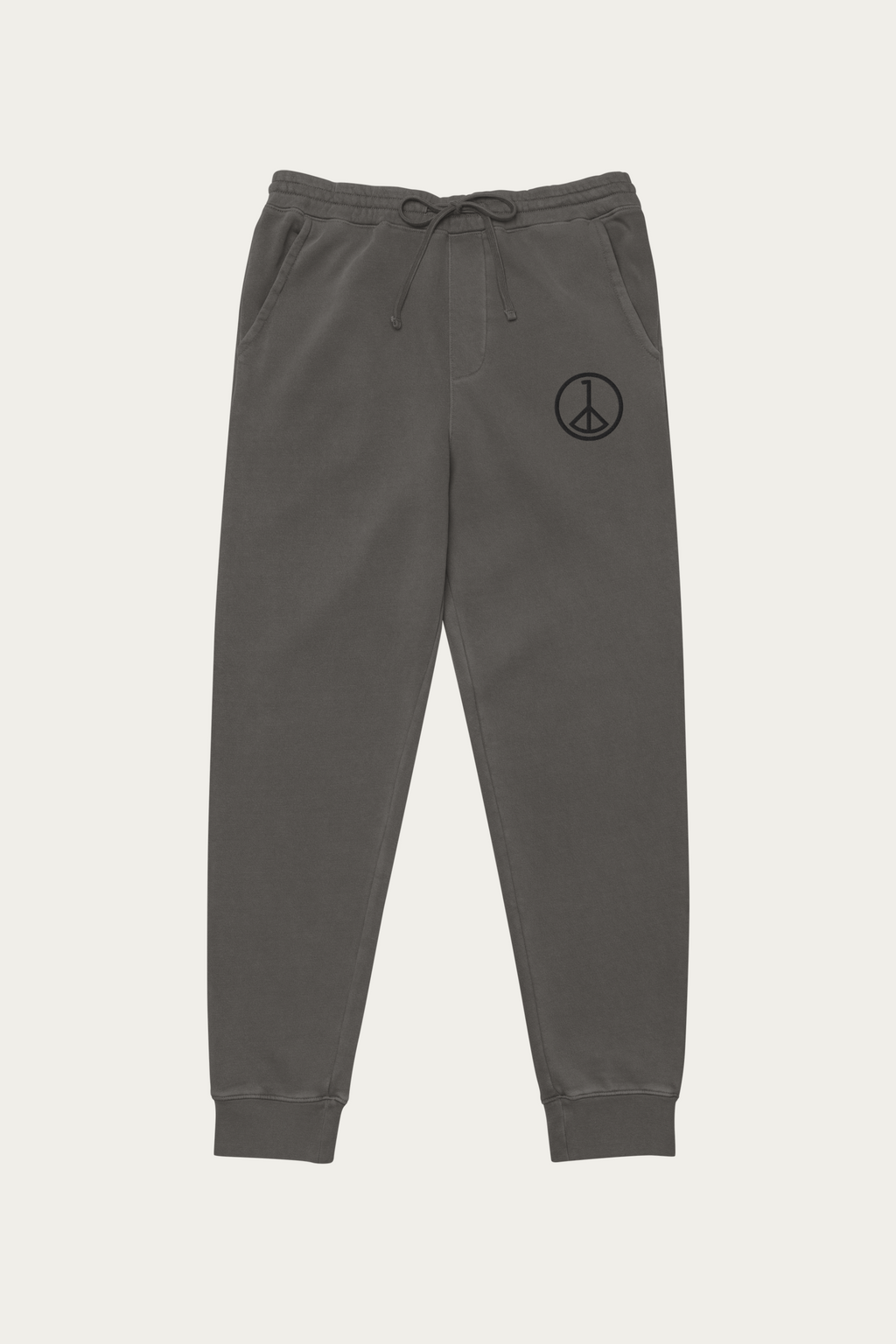 Pigment-Dyed Sweatpants, Black by Andre Blunt, shown on a Cloud White ground