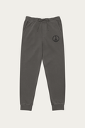 Pigment-Dyed Sweatpants, Black by Andre Blunt, shown on a Cloud White ground