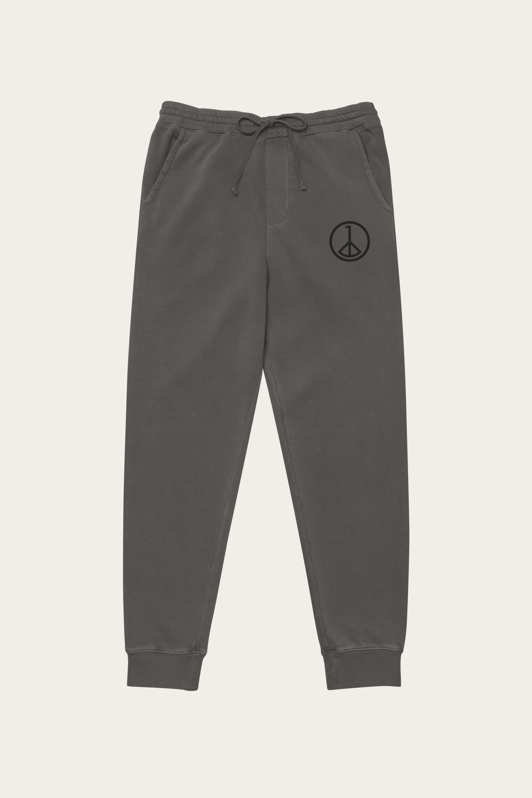 Pigment-Dyed Sweatpants, Black by Andre Blunt, shown on a Cloud White ground