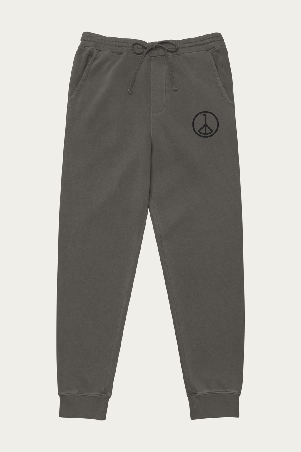 Pigment-Dyed Sweatpants, Black by Andre Blunt, shown on a Cloud White ground