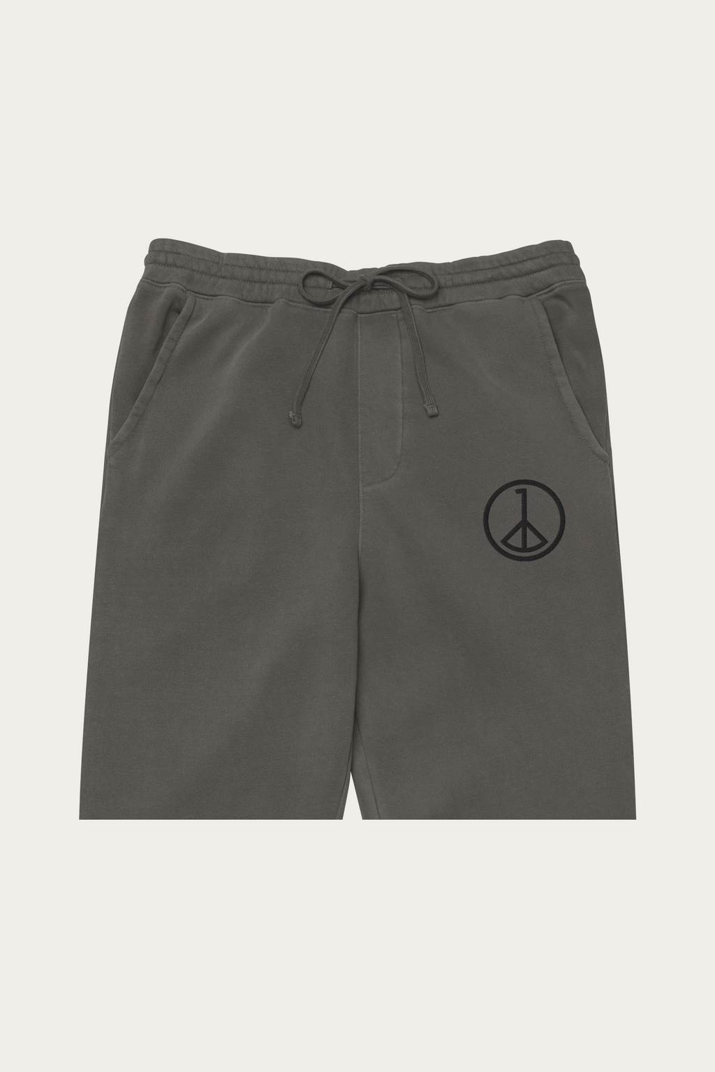 Pigment-Dyed Sweatpants, Black by Andre Blunt, detail, on a Cloud White ground