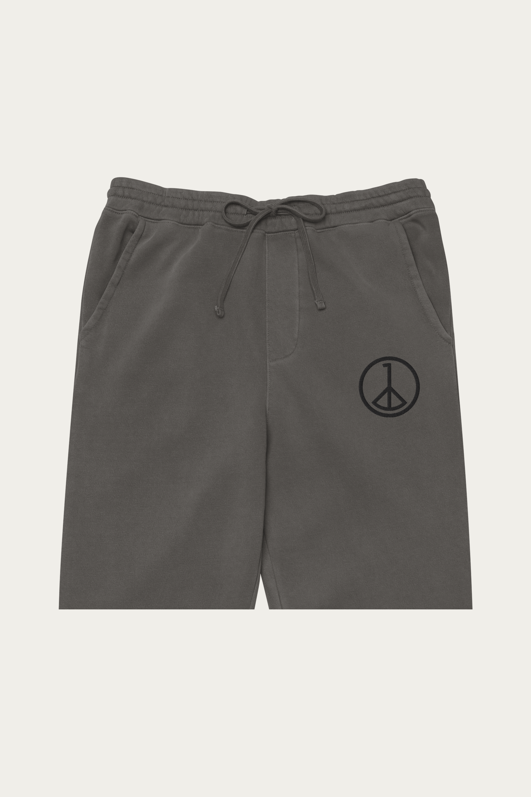 Pigment-Dyed Sweatpants, Black by Andre Blunt, detail, on a Cloud White ground