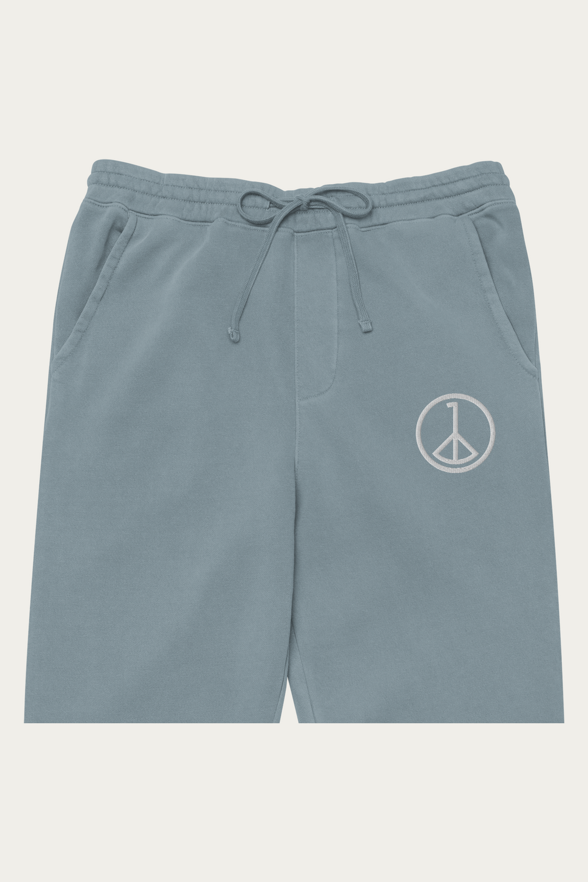 Pigment-Dyed Sweatpants, Slate by Andre Blunt, detail, on a Cloud White ground