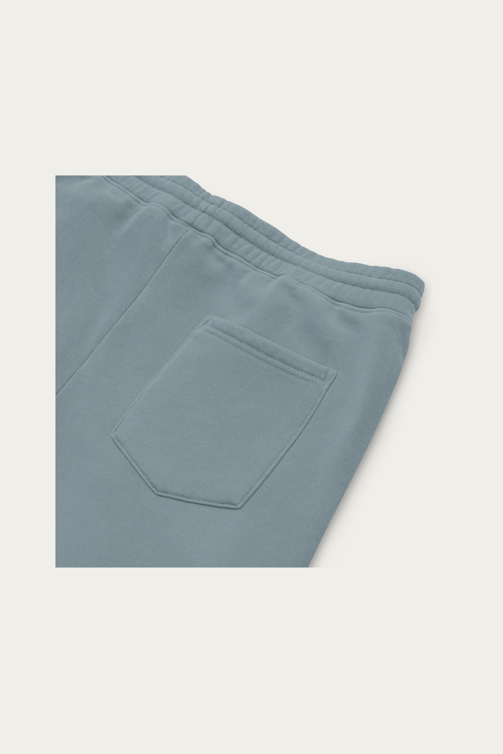 Pigment-Dyed Sweatpants, Slate by Andre Blunt, detail, on a Cloud White ground