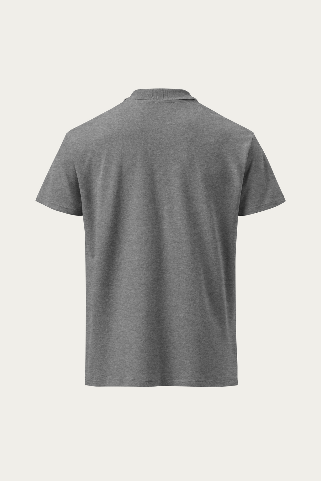 Piqué Polo, Grey by Andre Blunt, back, on a Cloud White ground