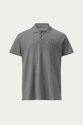 Piqué Polo, Grey by Andre Blunt, front, on a Cloud White ground
