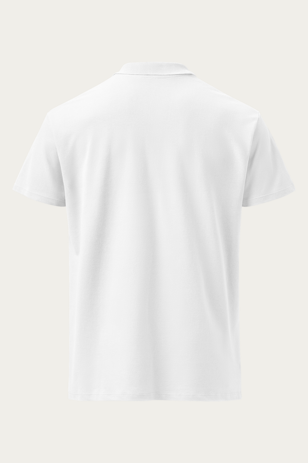 Piqué Polo, White by Andre Blunt, back, on a Cloud White ground