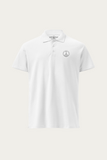 Piqué Polo, White by Andre Blunt, front, on a Cloud White ground