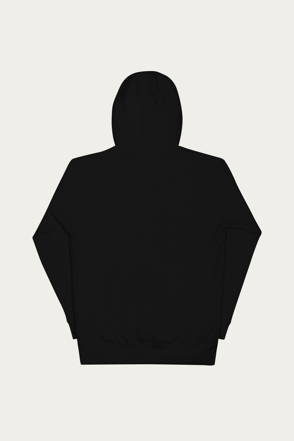 Pullover Hoodie, Black by Andre Blunt, from the back, on a Cloud White ground