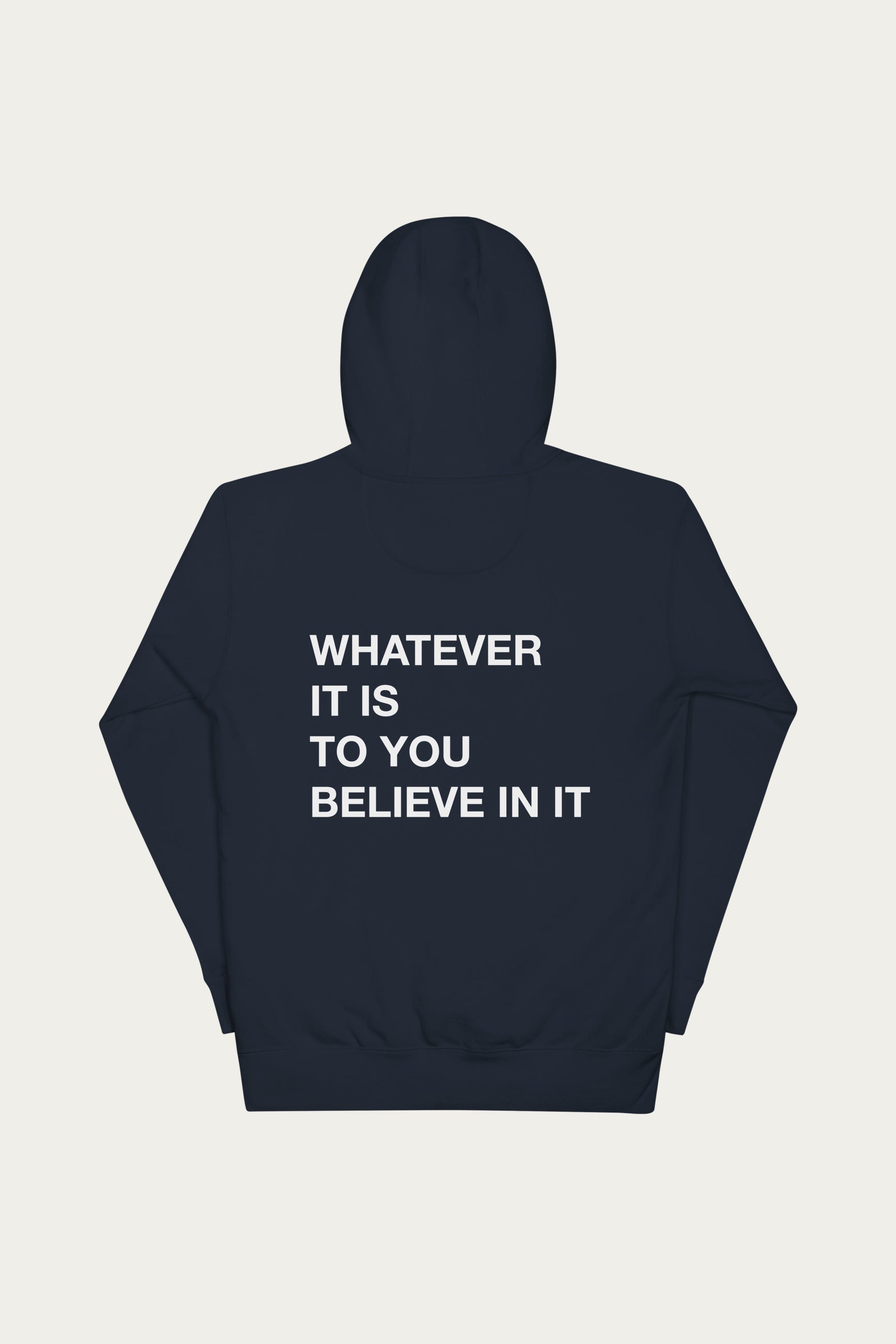 Andre Blunt graphic hoodie in navy, back