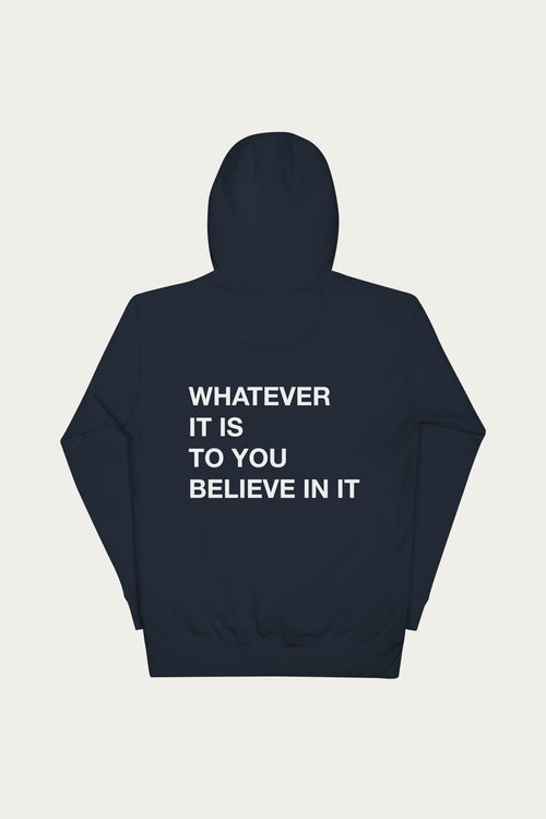 Andre Blunt graphic hoodie in navy, back