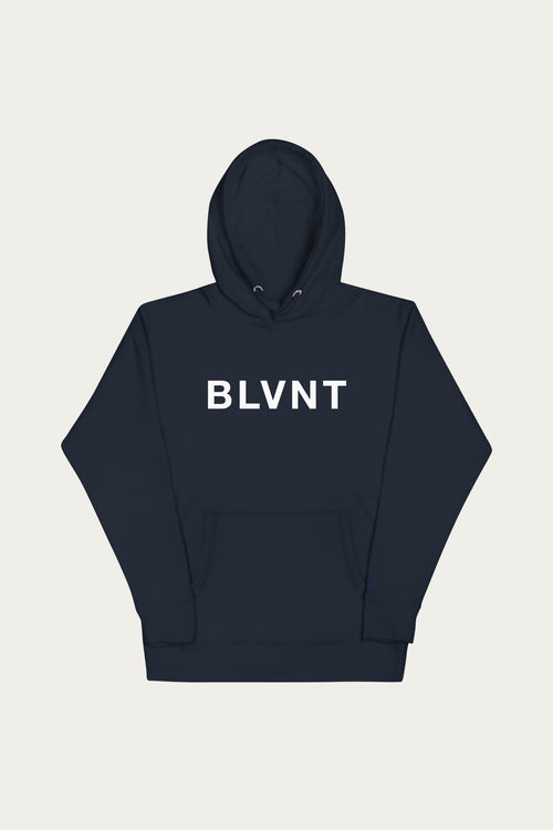 Andre Blunt graphic pullover hoodie in navy