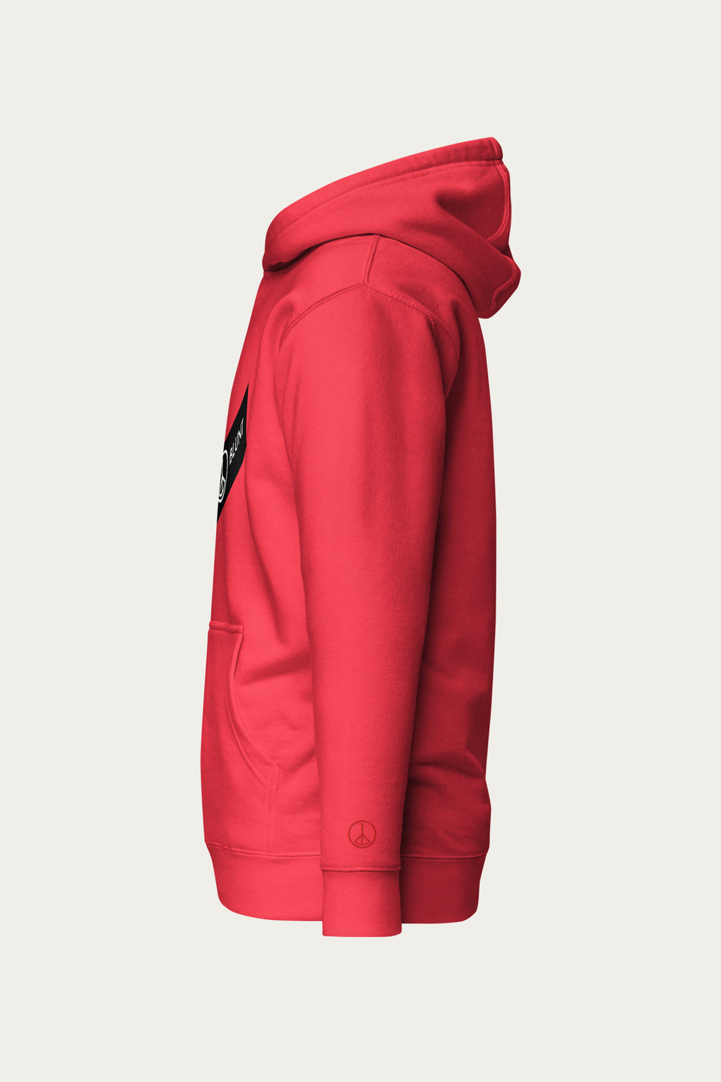 Andre Blunt sticker print hoodie in red, side
